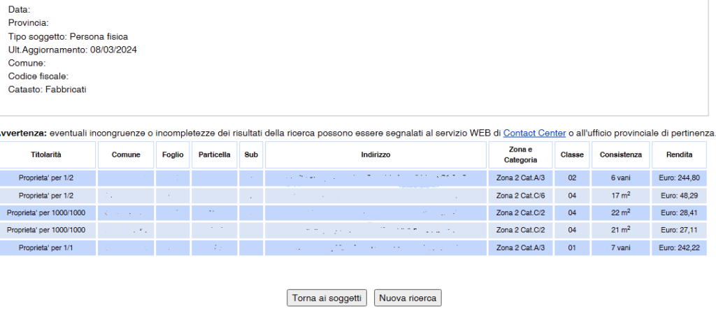Rendita catastale: Come si calcola e a cosa serve? 1 consultazione dati catastali